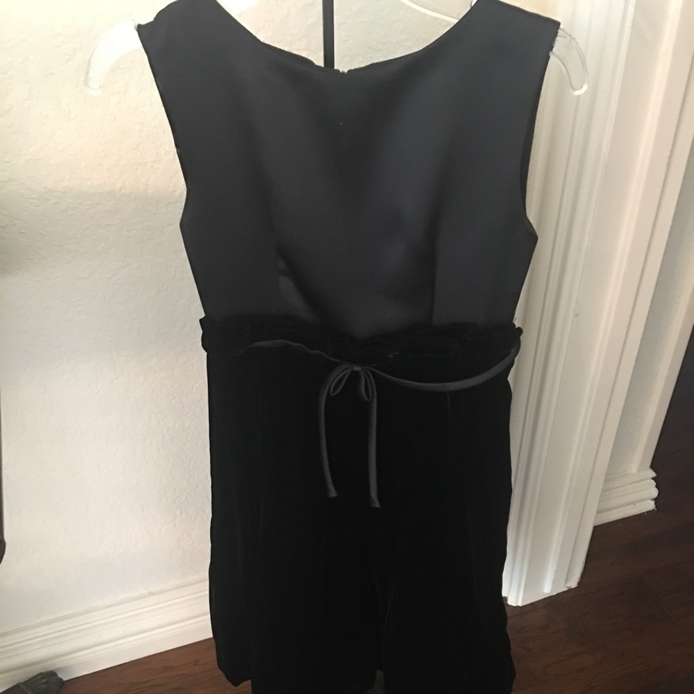 Helena Black Satin Velvet Dress